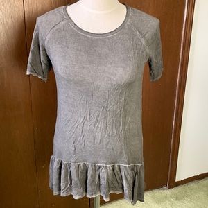 Gunmetal gray shirt with frills